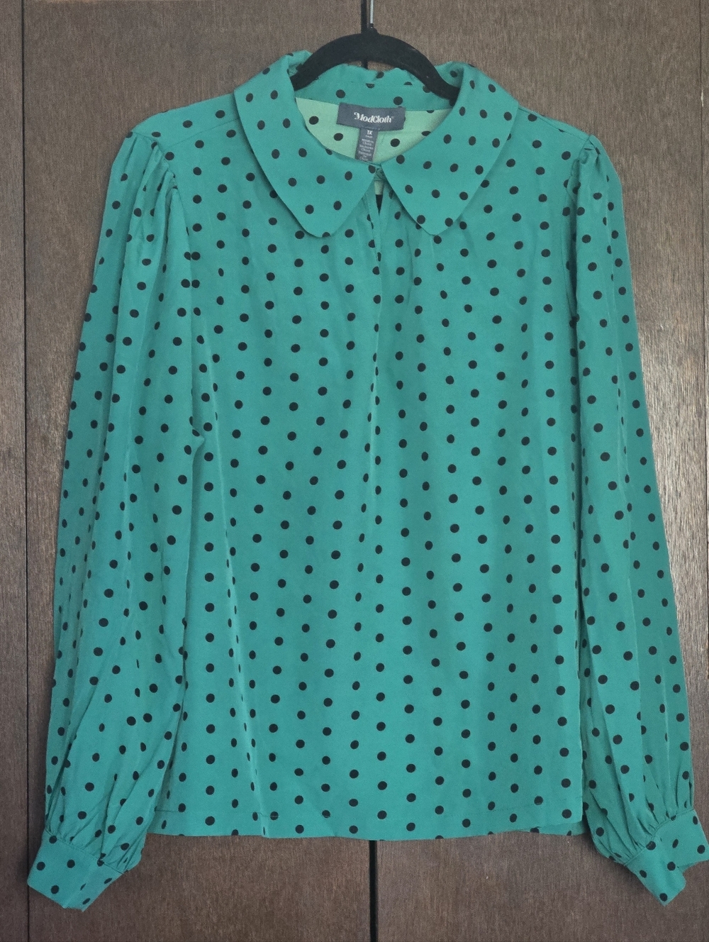 Modcloth Spot On Keyhole Polka Dot Blouse